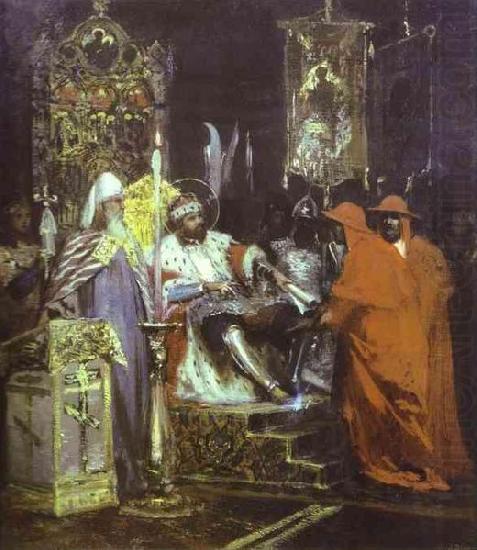 Henryk Siemiradzki Prince Alexander Nevsky Receiving Papal Legates. china oil painting image